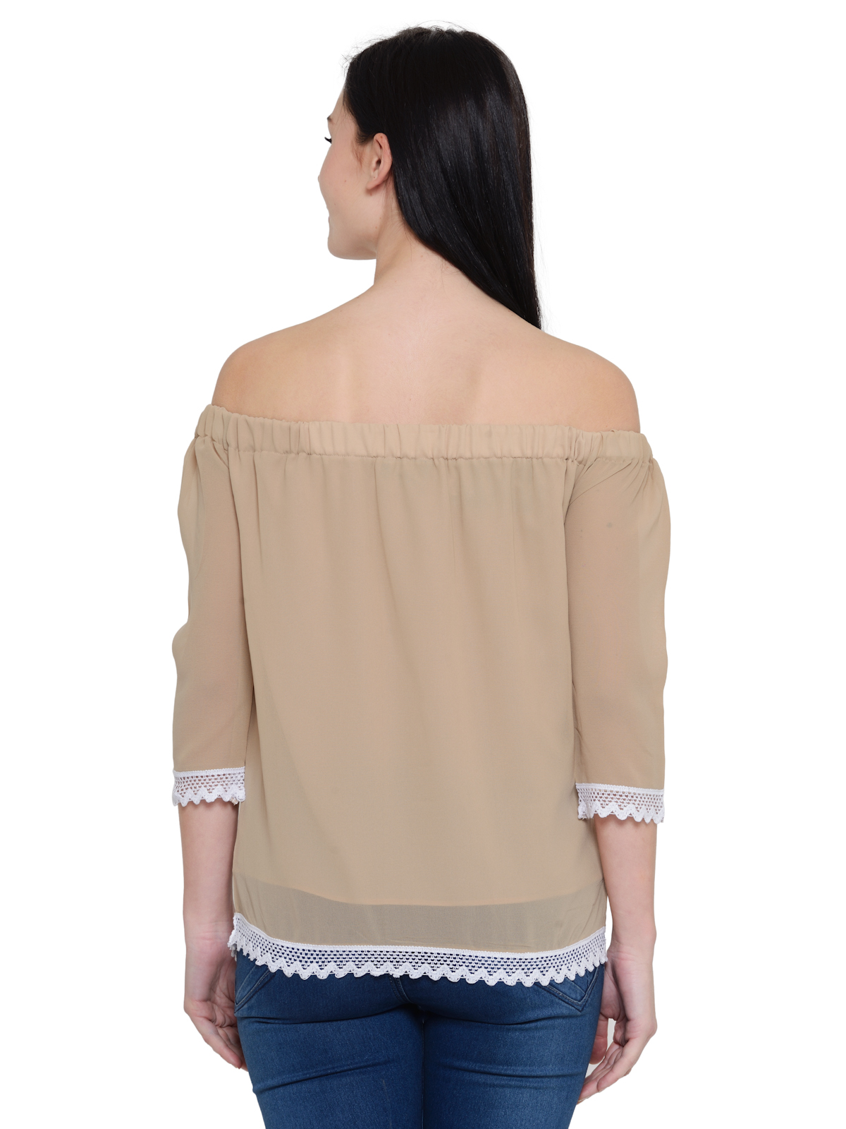 Off shoulder Hem lace top